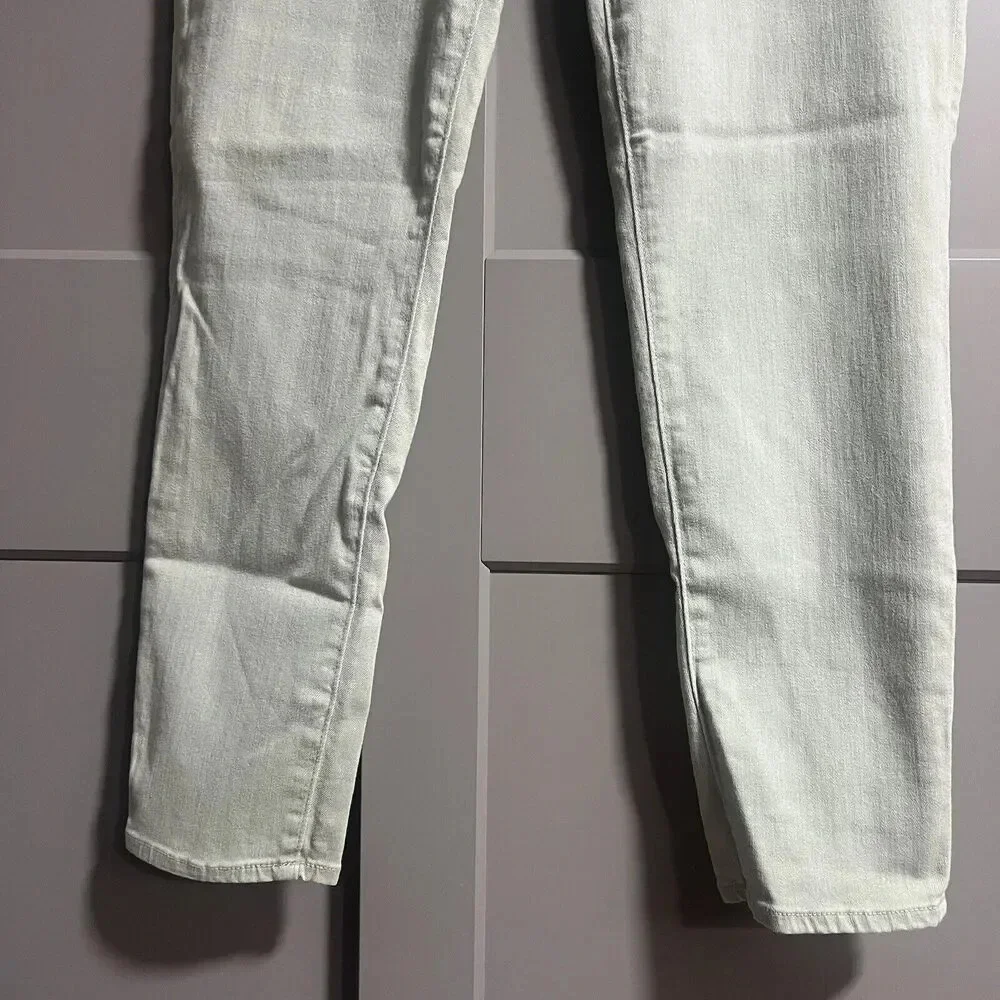 Anthropologie AG Vintage Stevie Ankle Button Up Slim Straight Jeans Green 32R - Picture 4 of 9